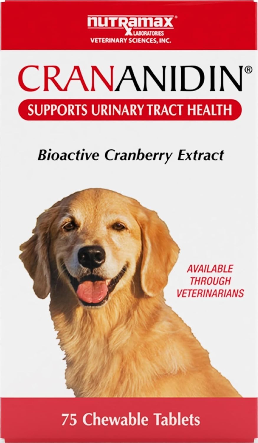 Nutramax Crananidin Urinary & Bladder Dog Supplement, Chewable Tablet, 75ct