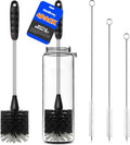 Holikme 4 Pack Bottle Brush 14" Stainless Steel Straw Cleaner Brush,Black