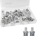 6 PCS Motorcycle Battery Bolts and Nuts,M6x16MM Bolts and Nuts Kit