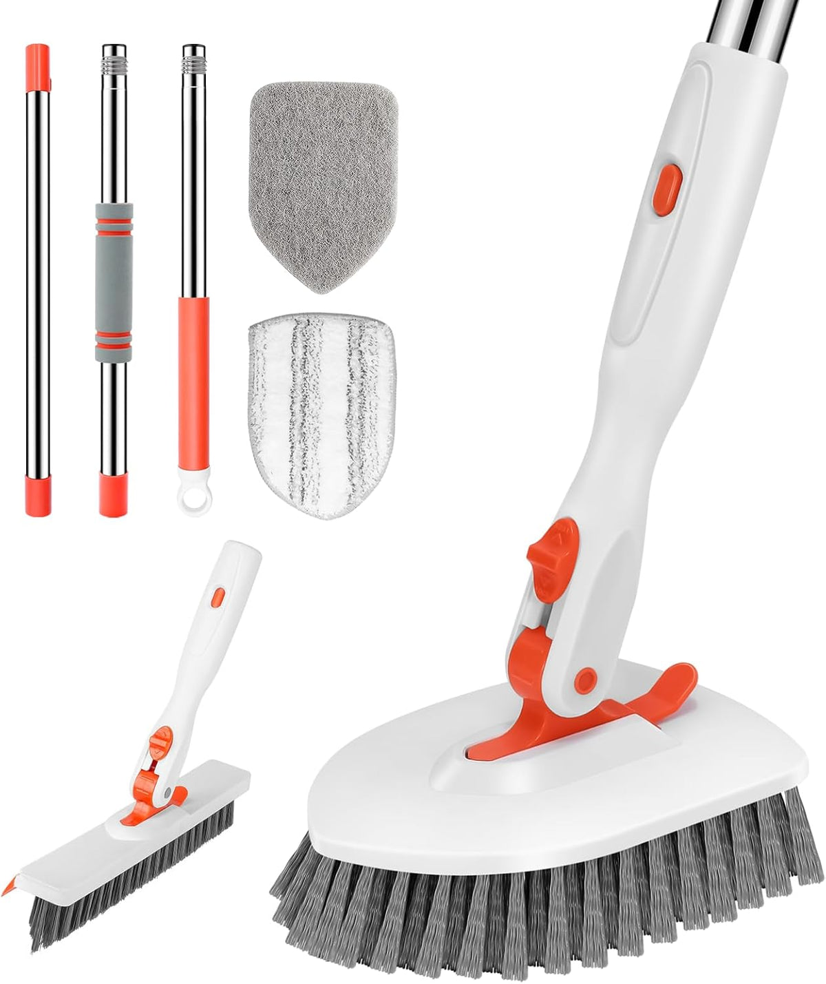 SetSail Tile Tub Scrubber Brush 3-in-1 Shower Scrubber with Long Handle