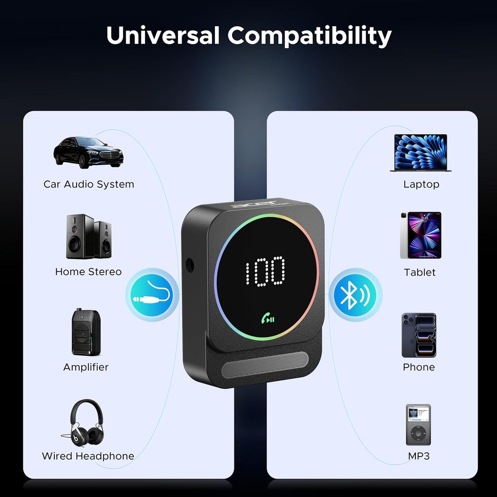 Acer Gadget Bluetooth Receiver for Car, 3.5mm AUX Bluetooth Car Adapter