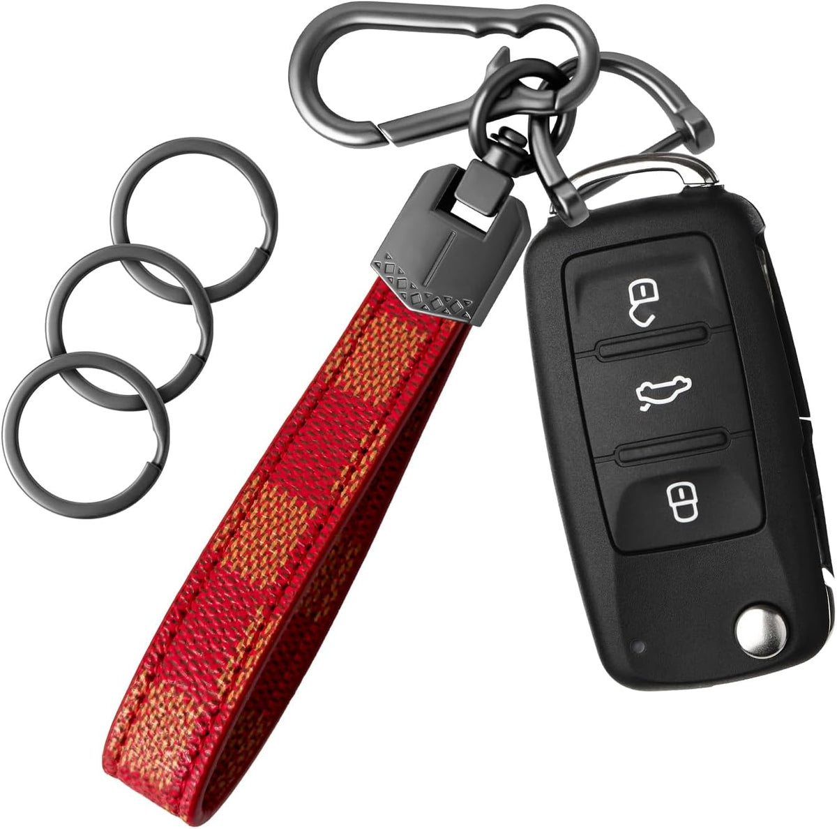 OHKYOOT Leather Car Keychain for Home Car Keys