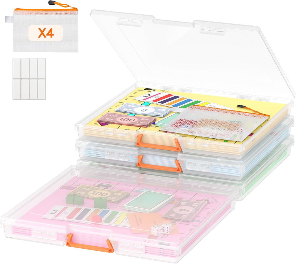 Lifewit Board Game Storage Containers with Handle, 12.2''x10.6'', 6 Pcs