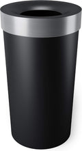 Umbra Vento Kitchen Trash Can, Open Top Bin, 16.5 Gallon, Black/Nickel