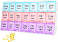 Large Weekly Pill Organizer 3 x A Day, Moisture-Proof 7 Day Pill Box