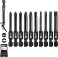 WORKPRO 10PCS Square Drive Bit Set, Magnetic Impact Screwdriver Bits