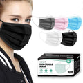 NNPCBT 100PCS 3 Ply Black Disposable Face Mask Filter Protection Face Masks