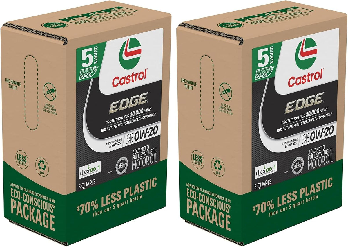 Castrol EDGE 0W-20 Advanced Full Synthetic Motor Oil, 5 Quarts