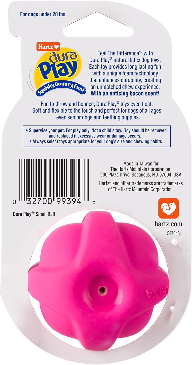Hartz DuraPlay Bacon Scented Dog Toys, Small (Assorted Color)