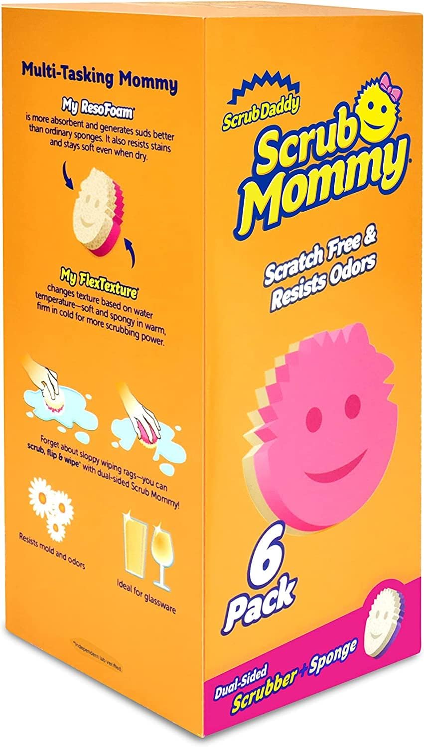 Scrub Daddy Scrub Mommy - Scratch-Free Multipurpose Dish Sponge - BPA Free & Made with Polymer Foam - Stain & Odor Resistant Kitchen Sponge (1 Count)
