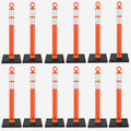 RoadHero 42 Inch Orange Traffic Delineator Post Cones with Base, 6 Pack