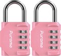 Puroma 2 Pack Combination Lock Locker 4 Digits Combo Padlock Gym Black