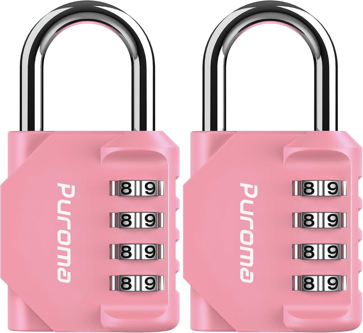 Puroma 2 Pack Combination Lock Locker 4 Digits Combo Padlock Gym Black