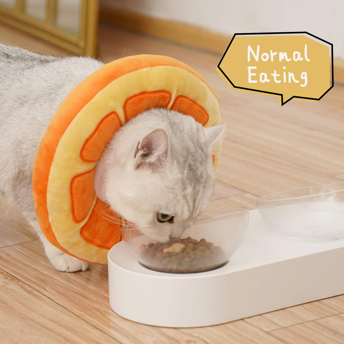 ANWA Adjustable Cat Cone Collar Soft, Cute Cat Donut Collar After Surgery