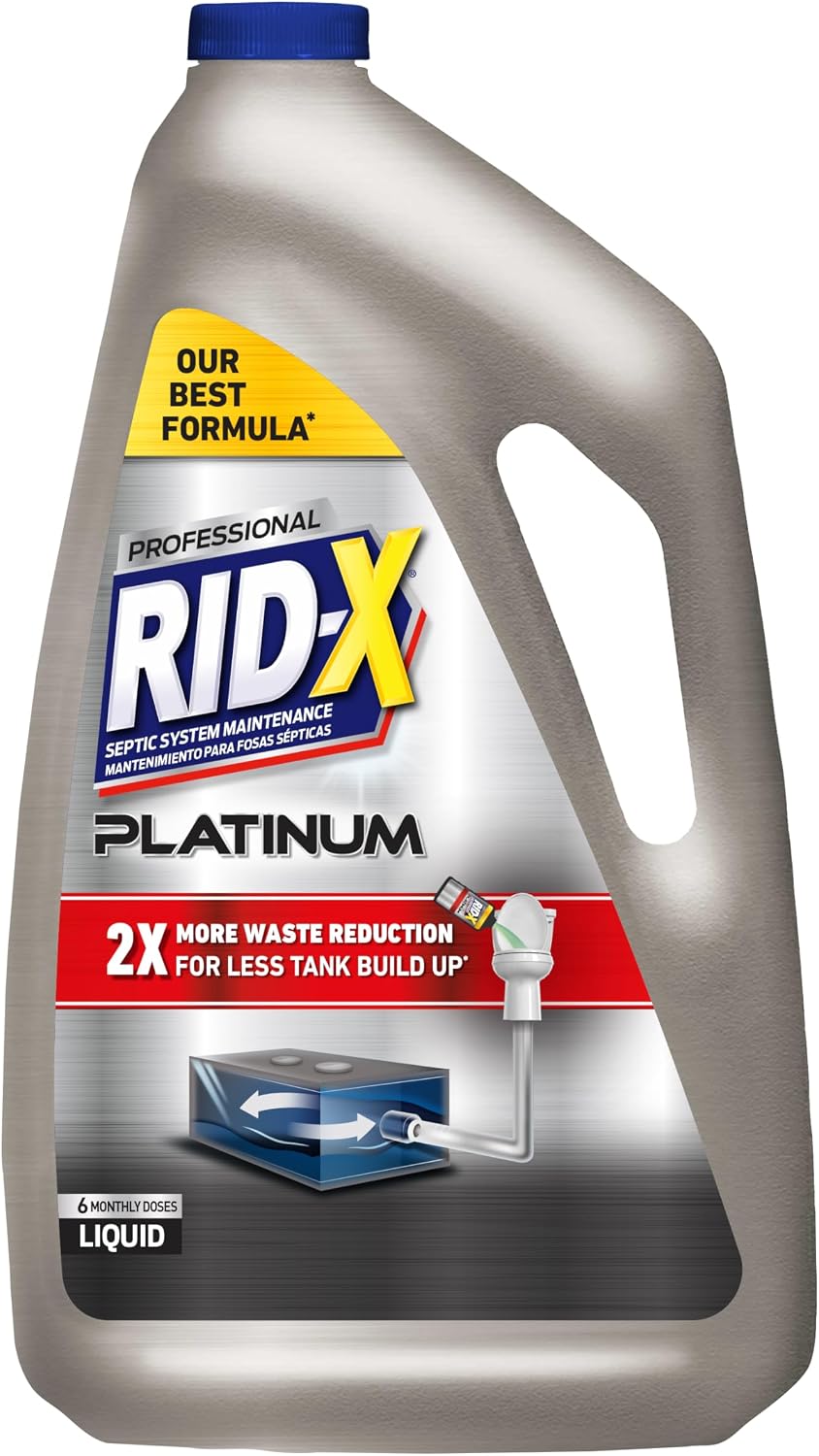 Rid-X Platinum Liquid Septic Tank Treatment 6 month supply