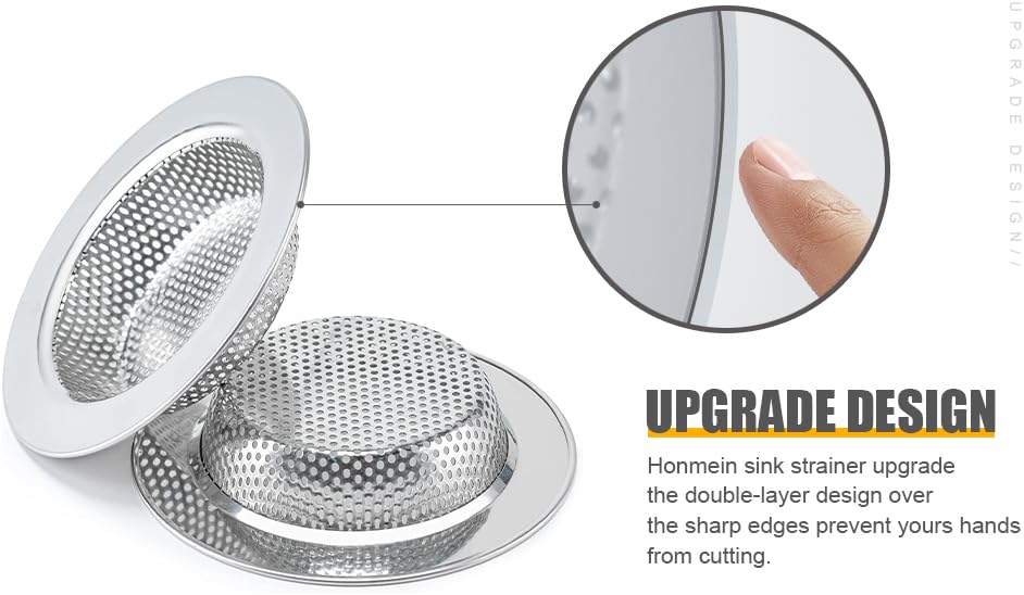 2 Pcs Sink Strainer Double-Layer Safe Design for Kitchen Sink Drain Basket