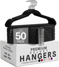 Utopia Home Velvet Hangers, Black, 50 Pack