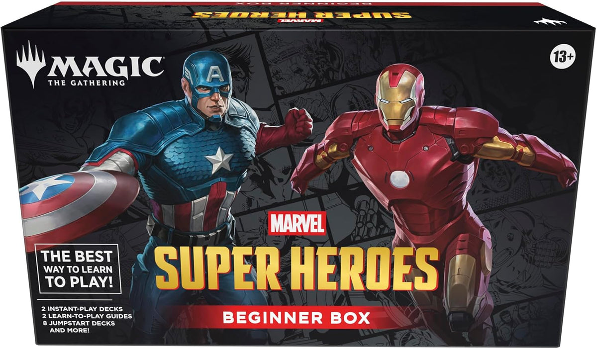 Magic: The Gathering | Marvel Super Heroes Beginner Box | 2-Player Card Game | Includes 2 Tutorial Decks, 8 Themed Half-Decks, 2 Playboards, 2 Spindowns, and More