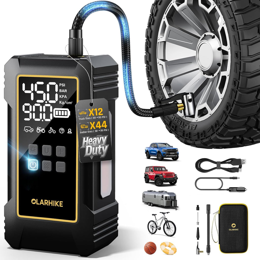 OlarHike 12000mAh Heavy Duty Tire Inflator Portable Air Compressor
