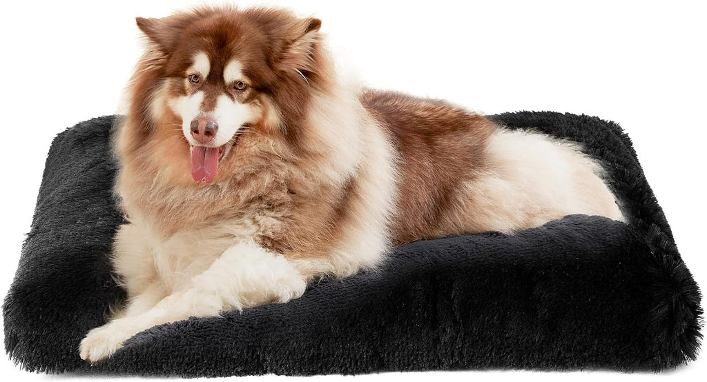 EHEYCIGA Fluffy Dog Crate Bed, Plush Extra Large Dog Pillow, Grey