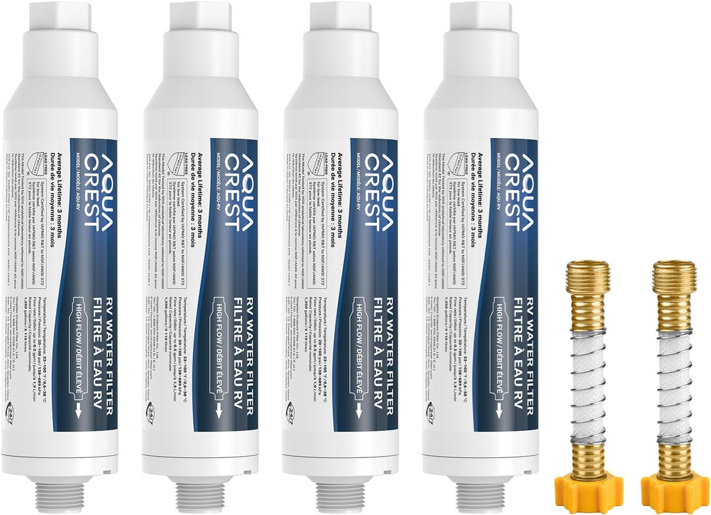 AQUA CREST RV Inline Water Filter, Garden Hose & Camper Water Filter