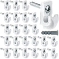 24 Pack Wire Shelf Clips, White Down Wall Clips for Closet Shelves