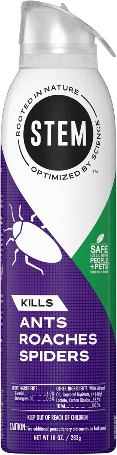 STEM Plant-Based Bug Spray, Ant, Roach, Spider Killer Indoor Outdoor, 10 oz