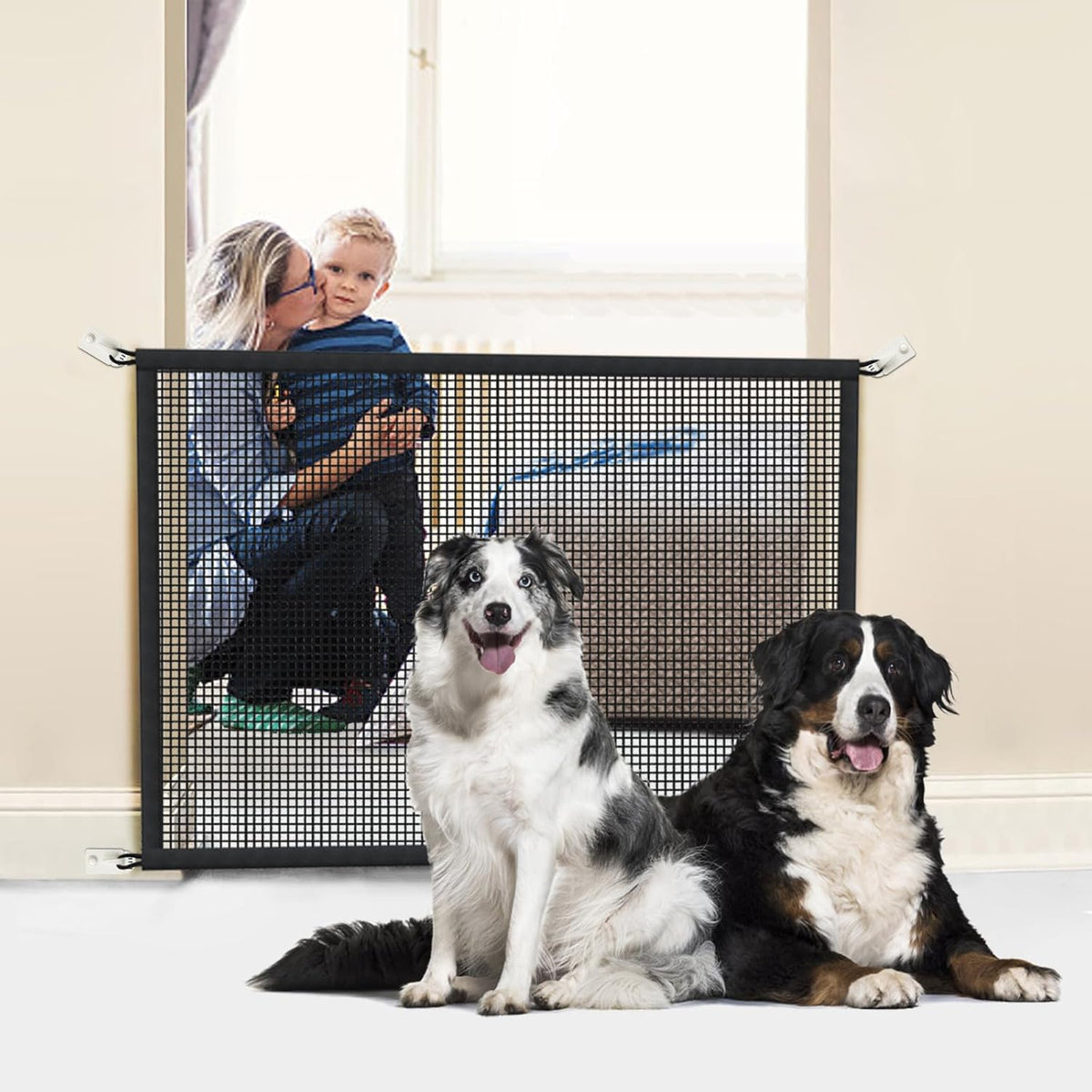 Cupount Dog Screen Mesh Gate for House, Stairs and Doorways, 29 x 38 in