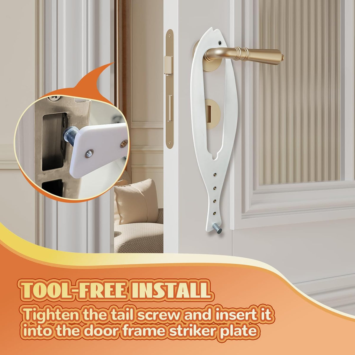 TGIOW Cat Door Latch, Cat Door Stopper Keep Open 2.5-6", 2 Pcs, White