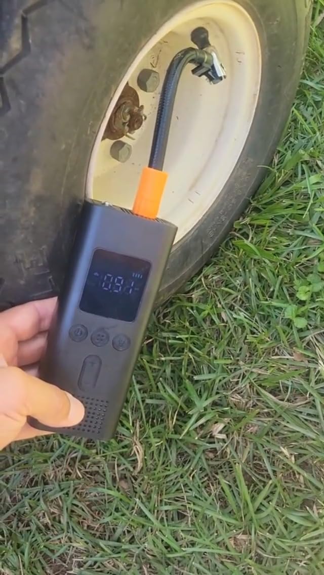 Tire Inflator Portable Air Compressor, Bike Pump with Auto Shut-Off