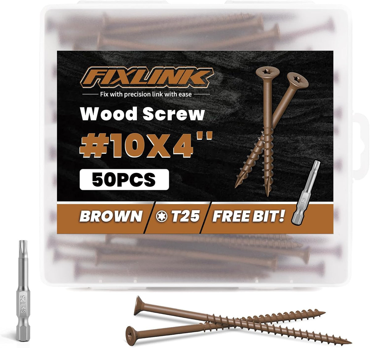 Deck Screws 3 Inch, 310PCS, FIXLINK #10 x 3 Wood Screws, Tan