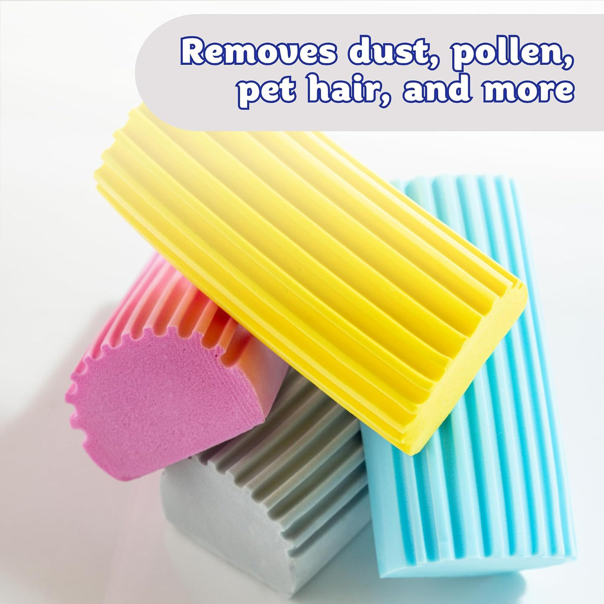 Scrub Daddy Damp Duster, Multipurpose Dusters for Cleaning - Wooden & Venetian Blind Cleaner Tool, Ridged Wet Dust Sponge for Skirting Board, Radiator, Blinds & Mirrors, Home Cleaning Products, Pink