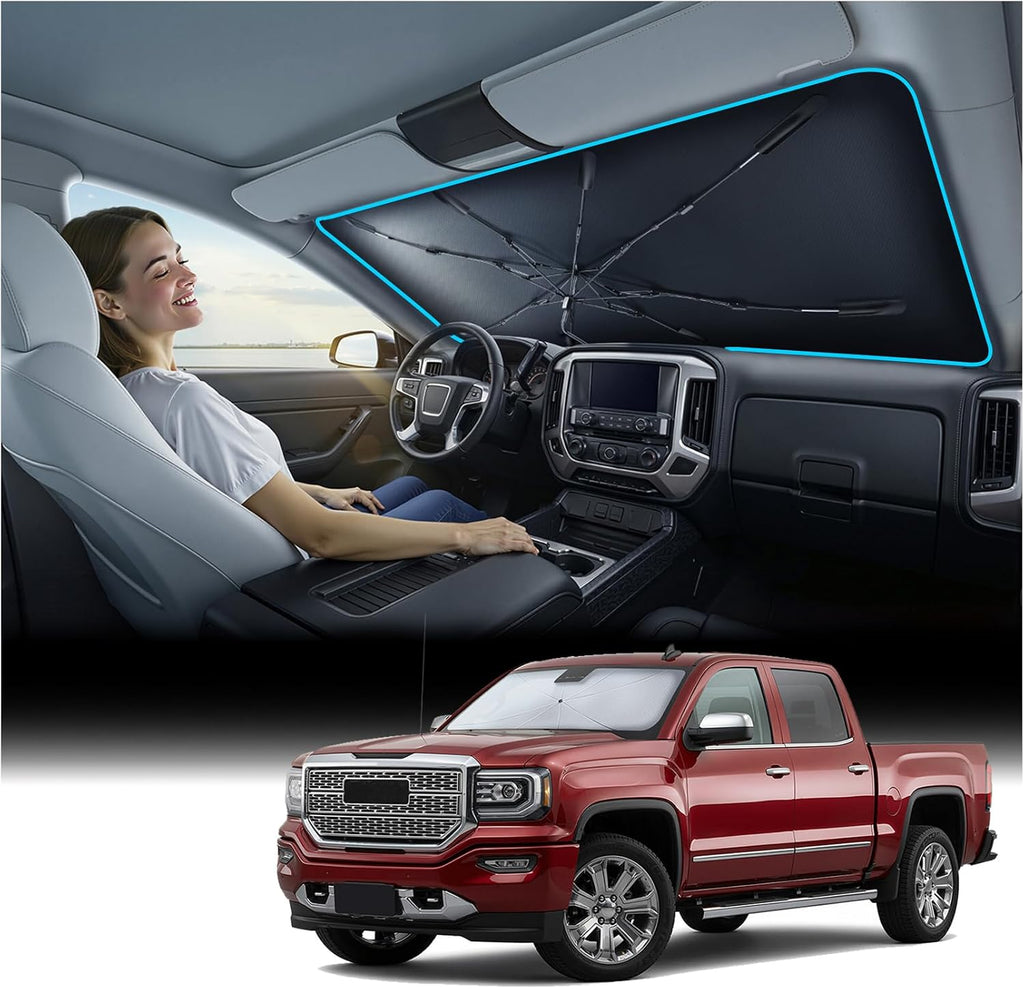 Nmoiss 2026 Windshield Sun Shade Umbrella [Vinyl Coating Heat Shield]