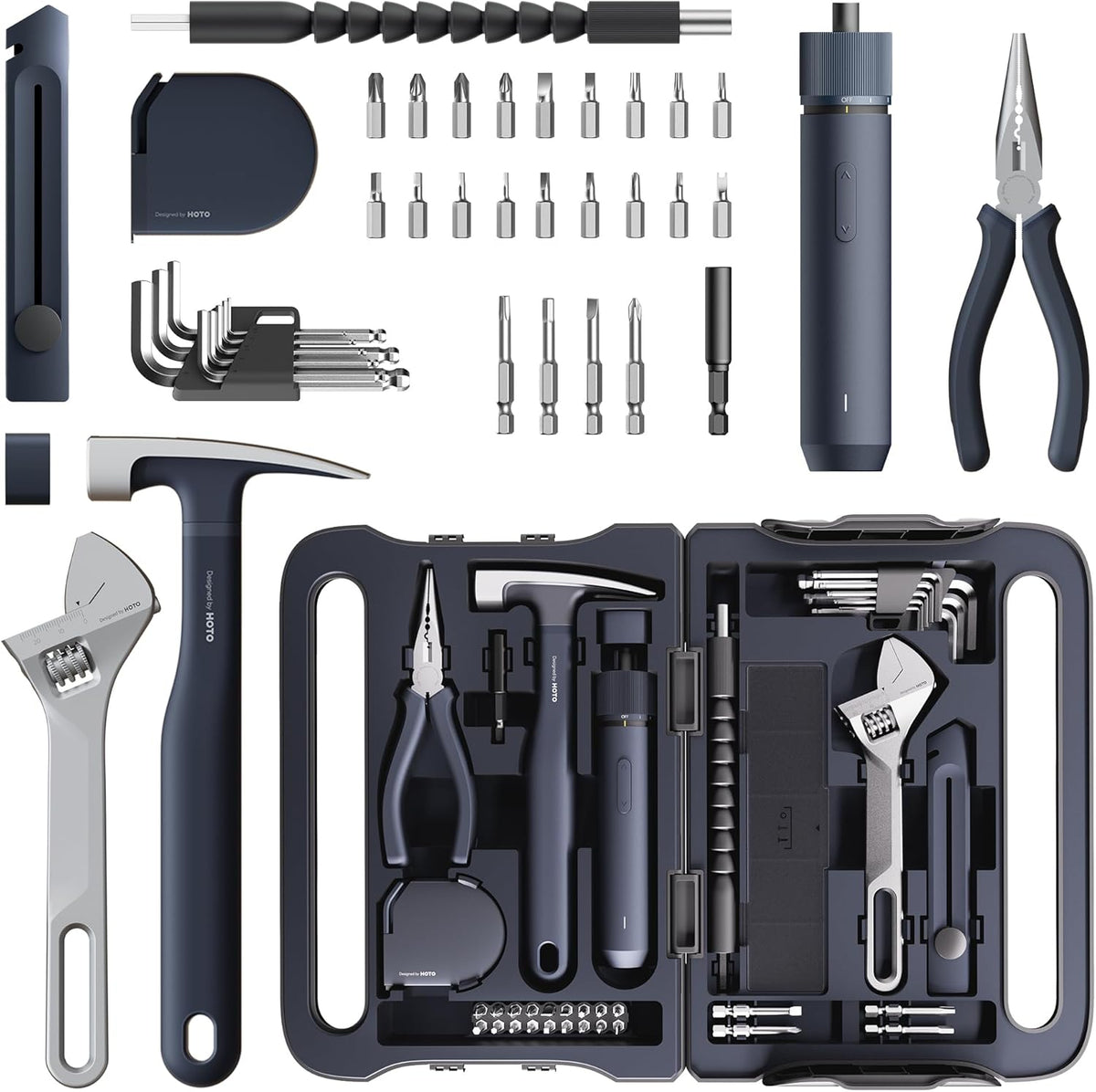 HOTO 40-Piece Tool Kit for Dorm, Household Essentials Tool Set