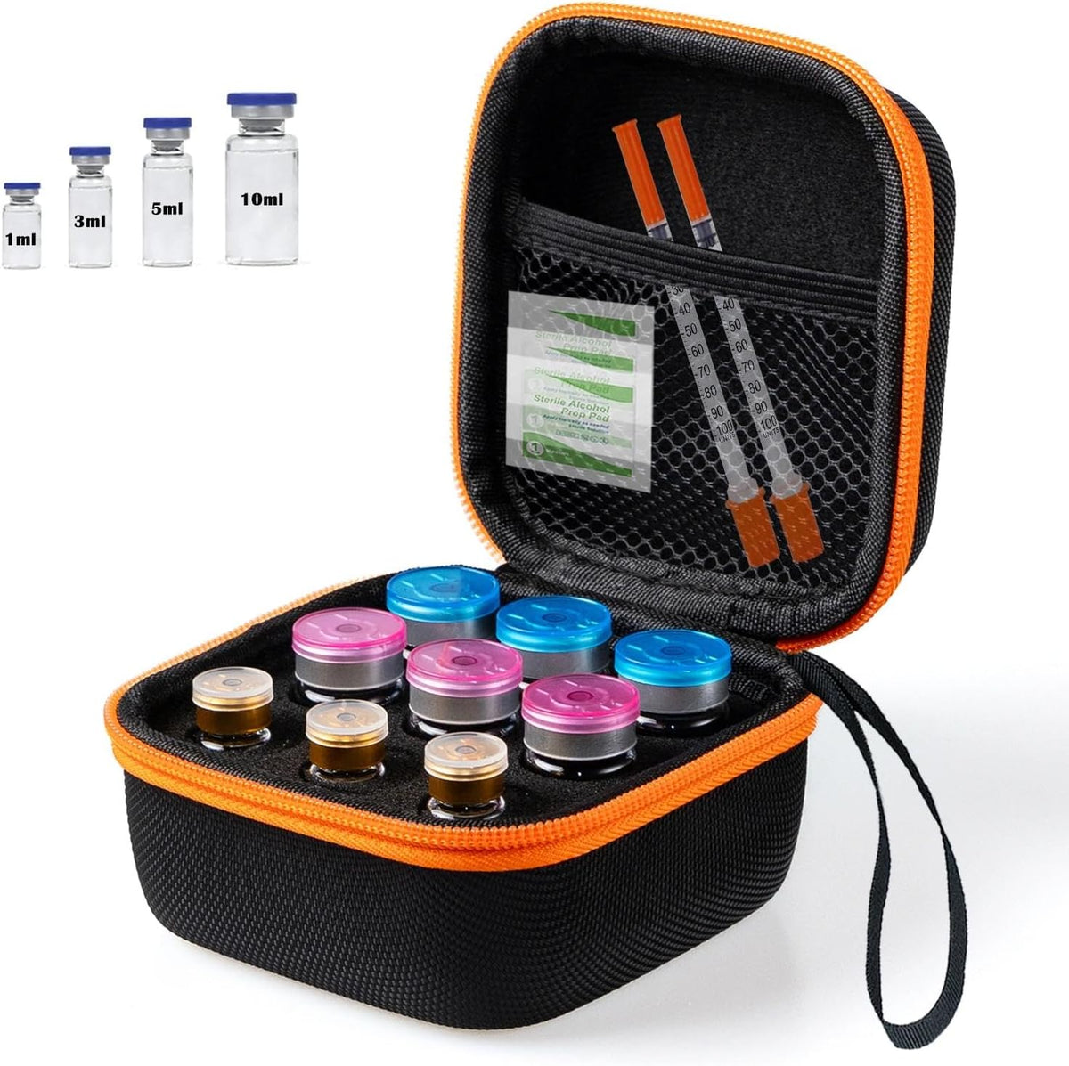 Insulin Fridge Holder Storage Case Insulin Vial Protector Holder peptide Storage case Fridge Fits Standard 1-10ml