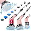 Electric Spin Scrubber, Bathroom Shower Cleaning Brush with Long Handle