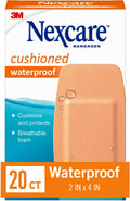 Nexcare Waterproof Cushioned Bandages, Knee & Elbow, 2 x 4 in, 8 Count
