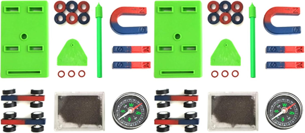 EUDAX Labs Junior Science Magnet Set for Education Science Experiment Tools Icluding Bar/Ring/Horseshoe/Compass Magnets