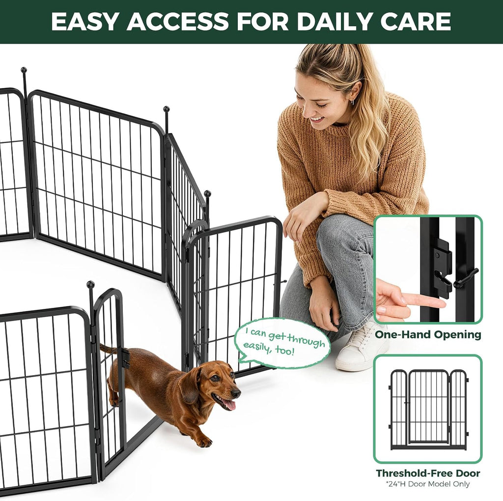 FXW Rollick Dog Playpen, Indoor, Yard & RV Camping, 24" H, 8 Panels