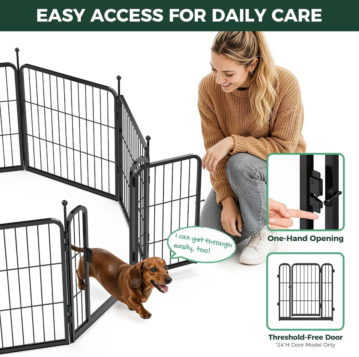FXW Rollick Dog Playpen, Indoor, Yard & RV Camping, 24" H, 8 Panels