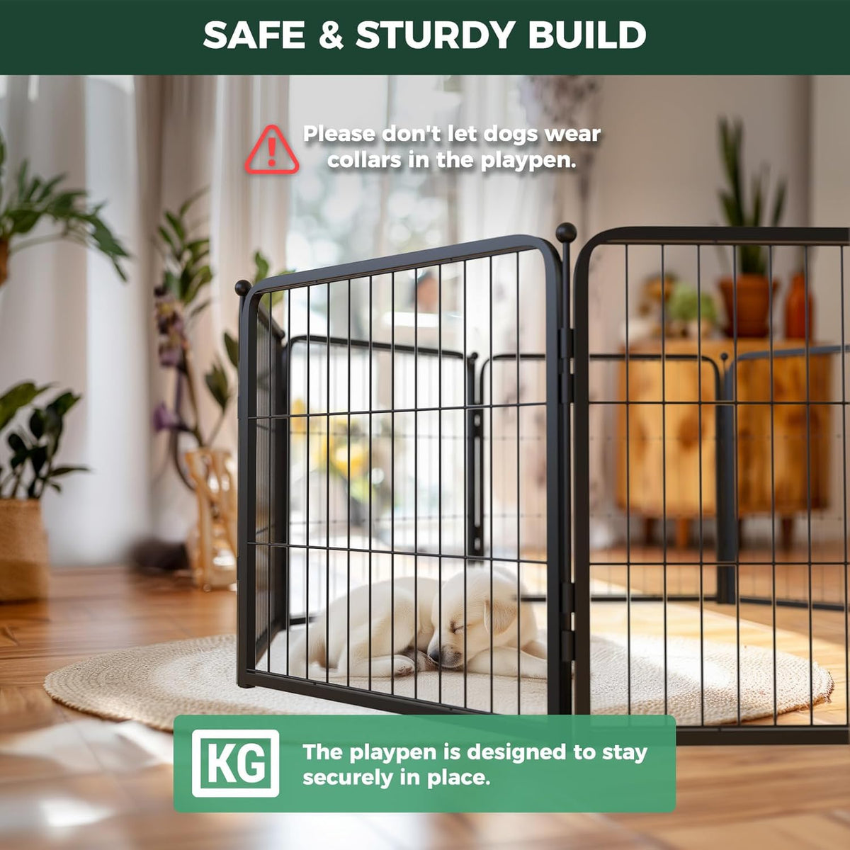FXW Homeplus Indoor Dog Playpen, 24" H, 6 Panels, for Puppies & Small Dogs