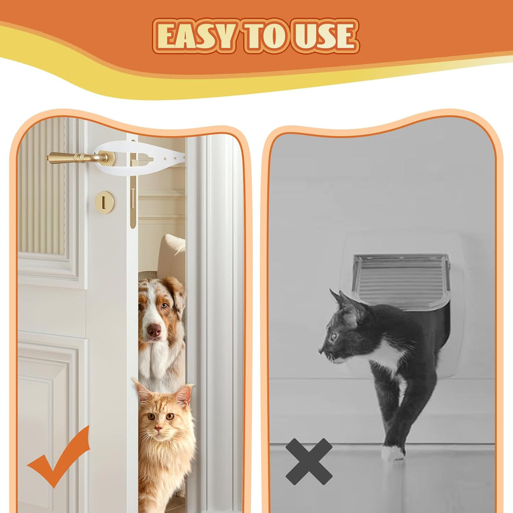 TGIOW Cat Door Latch, Cat Door Stopper Keep Open 2.5-6", 2 Pcs, White