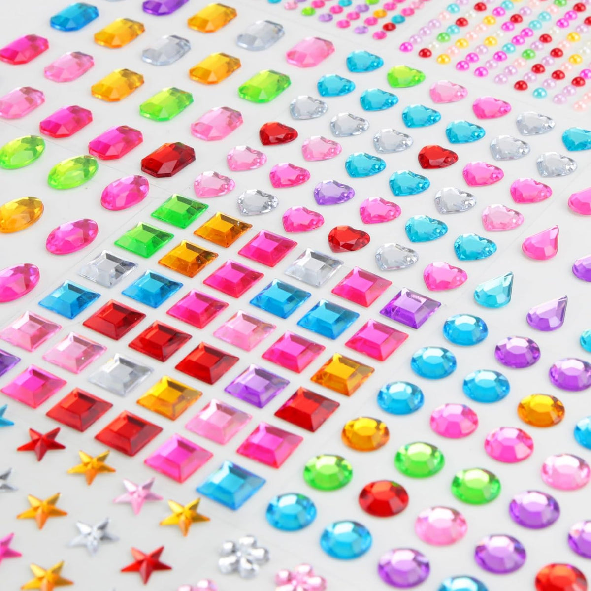 JAMIEWIN 3269pcs Gem Stickers, Self Adhesive Rhinestone Jewel Crafts