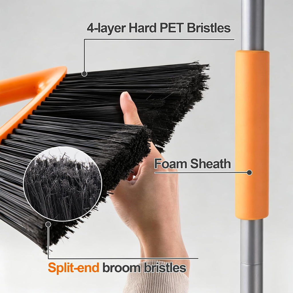 CLEANHOME Outdoor Broom for Sweeping Patio, Garage, Deck, Kitchen