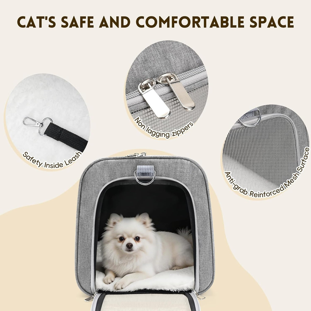 Cat Carrier Soft, Dog Carriers for Small Dog/Large Cat (Up to 16lb)