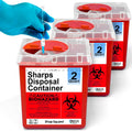 Sharps Container, Sharps Containers for Home Use, Needle Disposal Containers, Sharps Disposal Container, Biohazard Containers, Small Sharps Container - 2 Quart