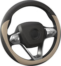 HOTOR Car Leather Steering Wheel Cover, Universal 14.5"-15",Black