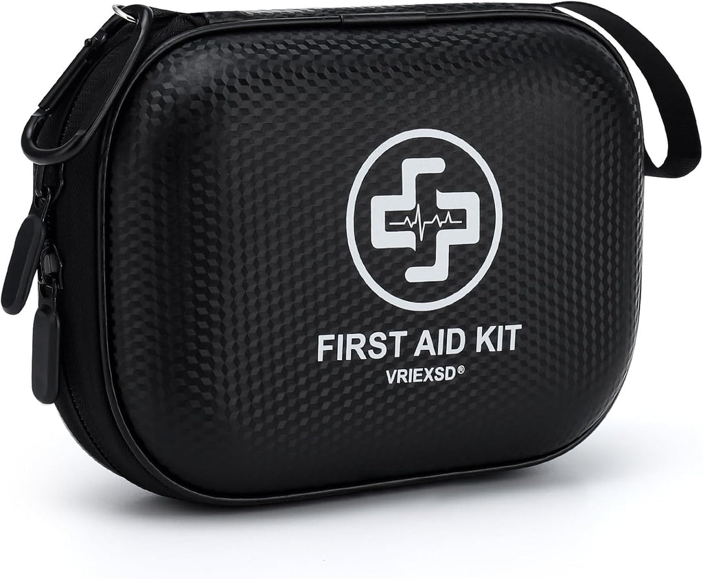 Mini First Aid Kit - 150 Piece Small Waterproof Hard Shell Medical Kit
