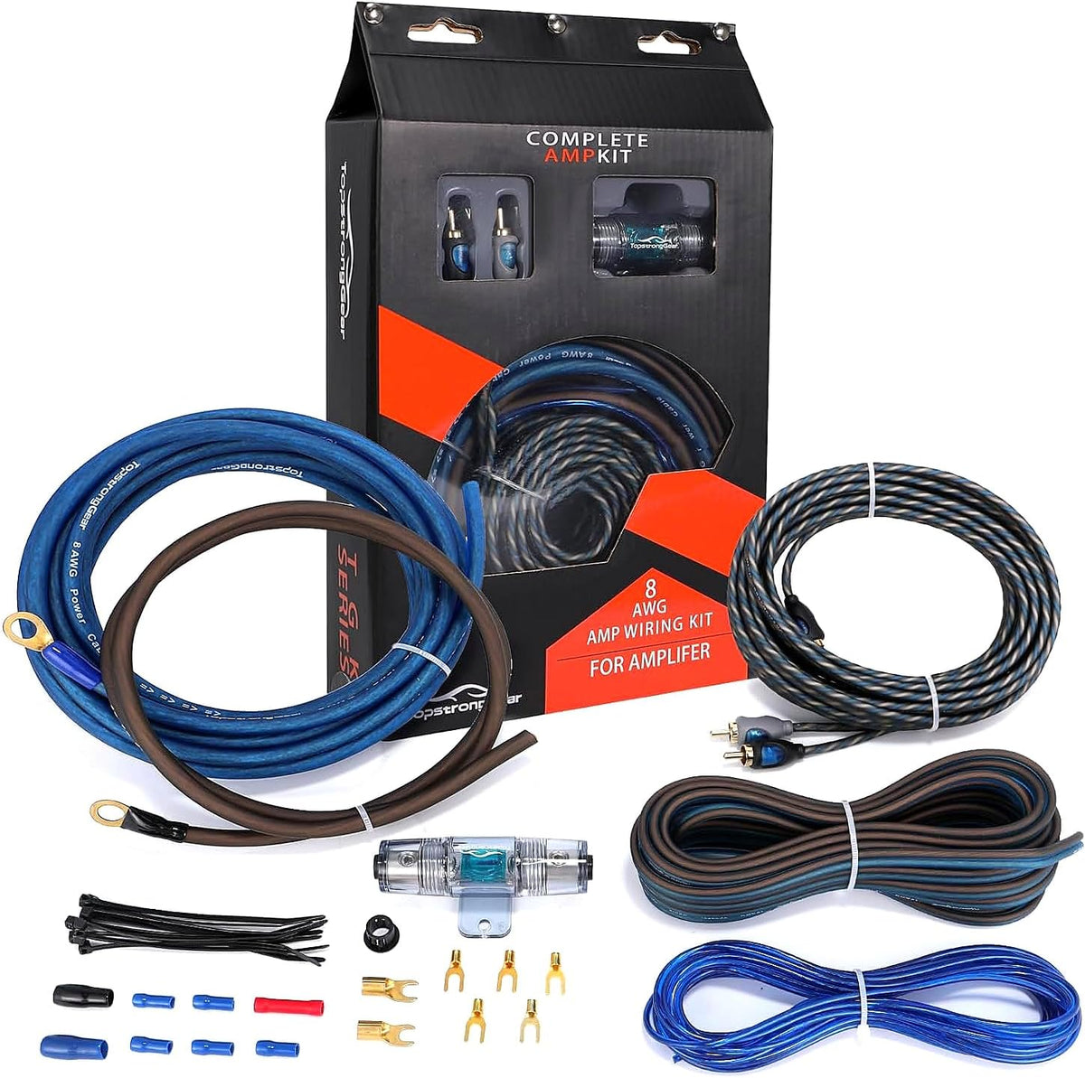 4 Gauge Amp Wire Kit, 4 CCA AWG Amplifier Wiring Kit for Subwoofer Speaker