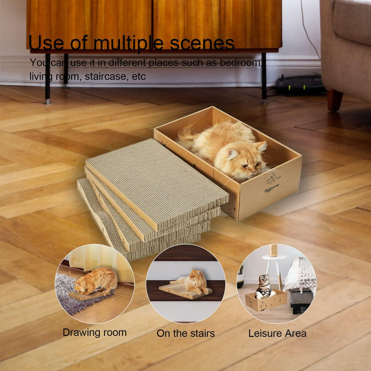 Cat Scratcher Cardboard Scratch Pad for Indoor Cats and Kitty 5pcs
